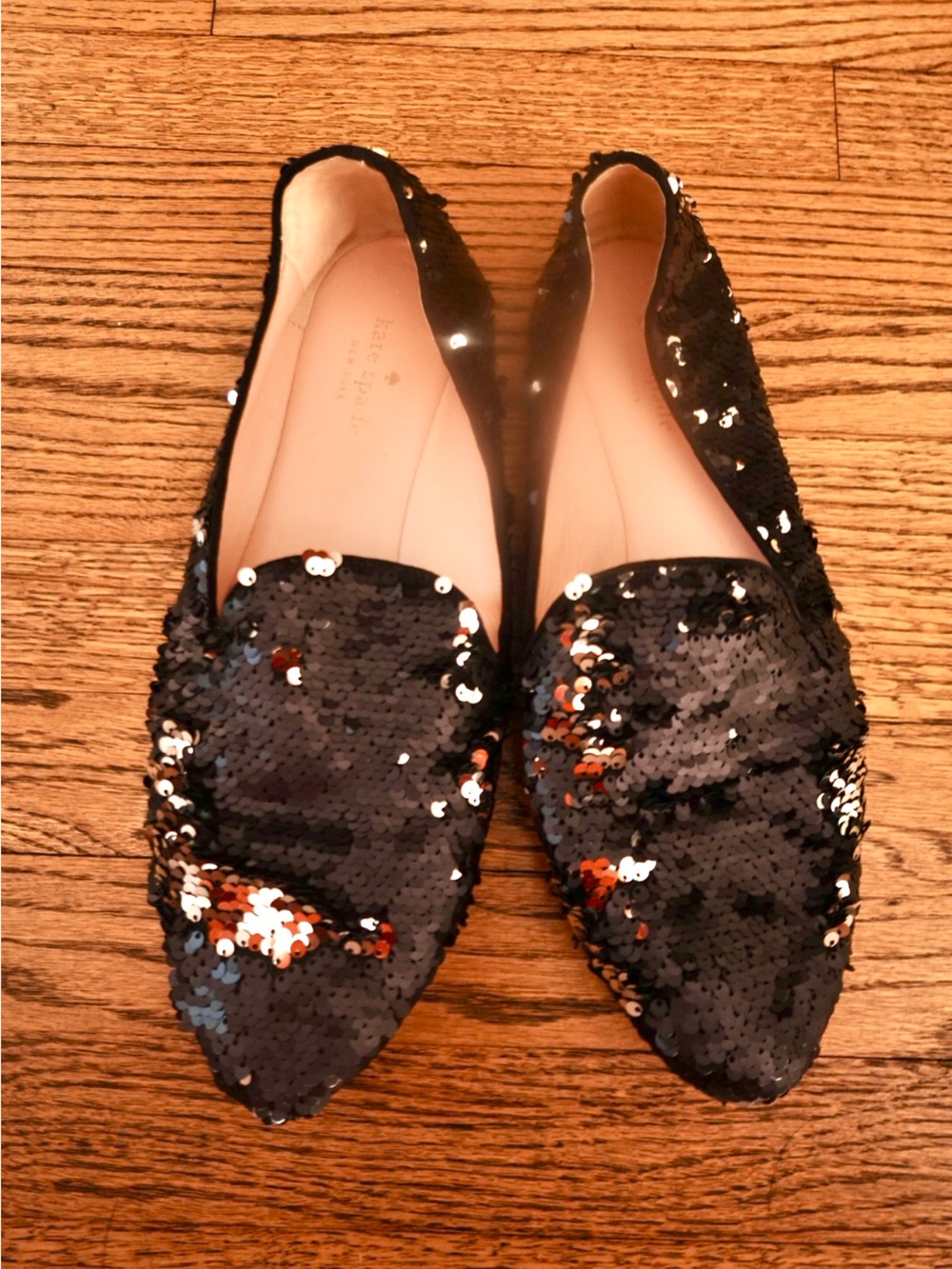kate spade Black Sequin Slip-On Flats (11)